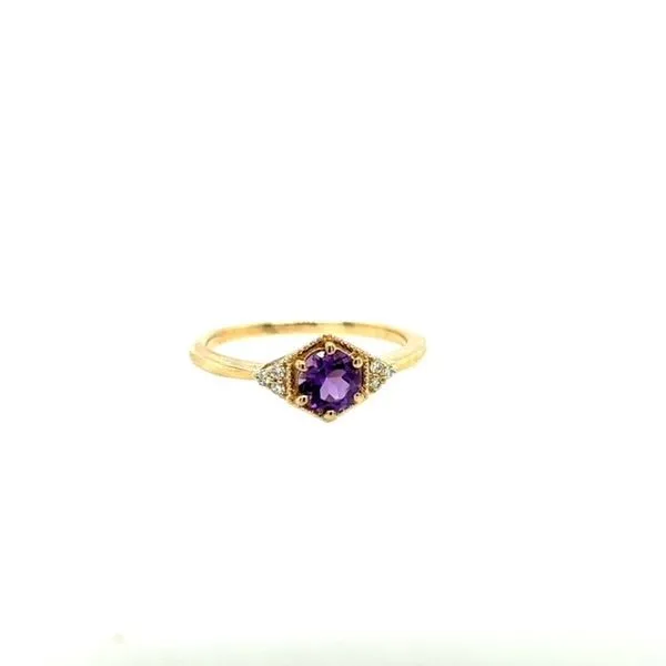 14Kt Yellow Gold Amethyst Diamond Ring Swede's Jewelers East Windsor, CT