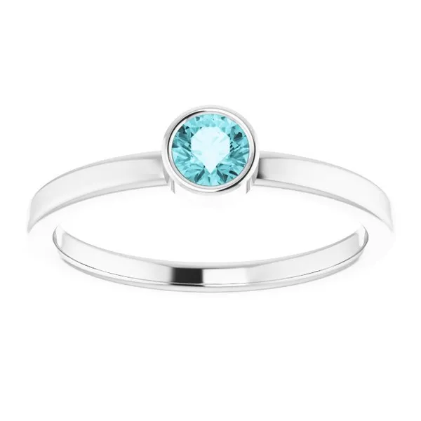 14Kt White Gold Blue Zircon Ring Swede's Jewelers East Windsor, CT