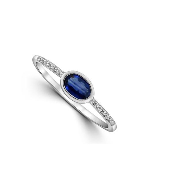 14 KW Blue Sapphire Ring, 0.37 cts oval sapphire, 14 0.04 Cts round daimonds, size 6 Swede's Jewelers East Windsor, CT