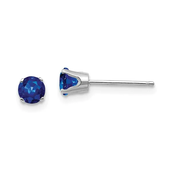 Sapphire Earrings 4mm Lab Created Swede's Jewelers East Windsor, CT