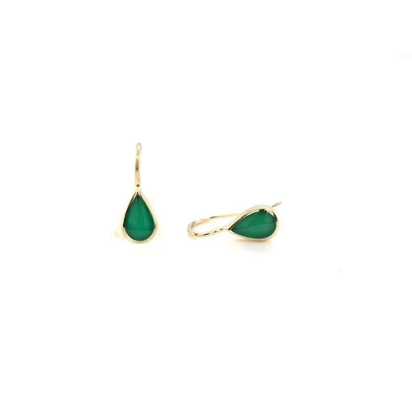14Kt Yellow Gold Chrysoprase Drop Earrings Swede's Jewelers East Windsor, CT