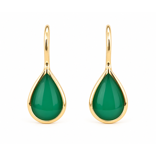 14Kt Yellow Gold Chrysoprase Drop Earrings Swede's Jewelers East Windsor, CT