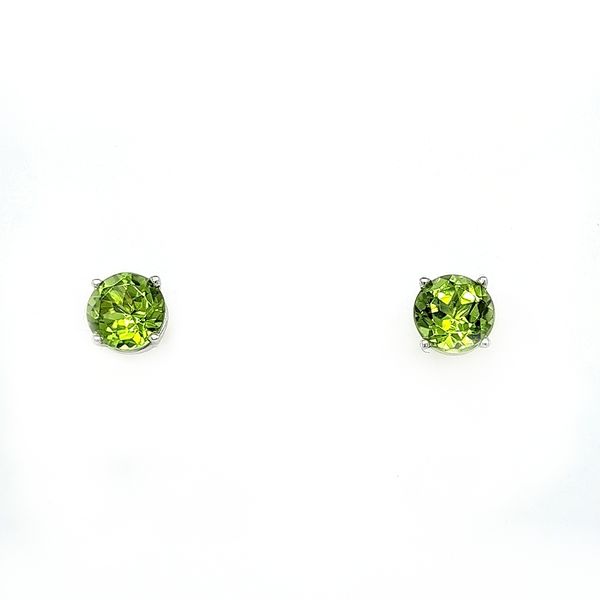 14Kt Yellow Gold 5mm Peridot Stud Earrings Swede's Jewelers East Windsor, CT