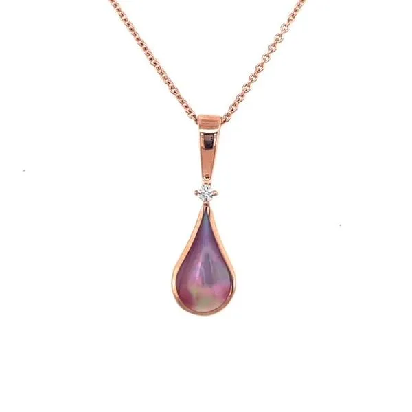 Kabana 14kt Rose Gold Pendant with Pink MOP .02ct diamond 18