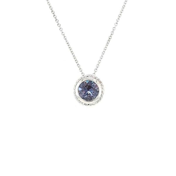 14Ktwg Alexandrite Bezel Rope Edge Pendant On 18