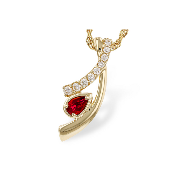 14Kt Yellow Gold Ruby/Diamond Pendant Swede's Jewelers East Windsor, CT