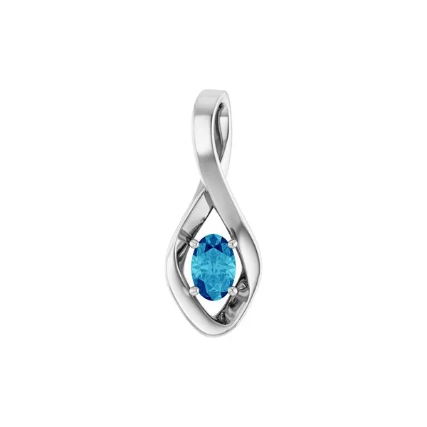 14kt White Gold Oval 6x4mm Sapphire Pendant Swede's Jewelers East Windsor, CT
