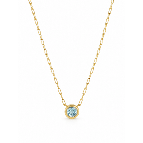 14 Kt yellow gold Sky Blue Topaz 18