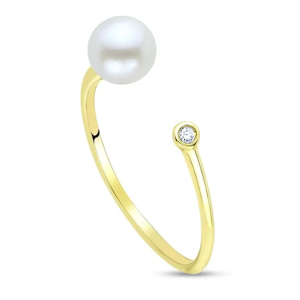 14kt Yellow Gold Freshwater Pearl & Diamond Ring Swede's Jewelers East Windsor, CT