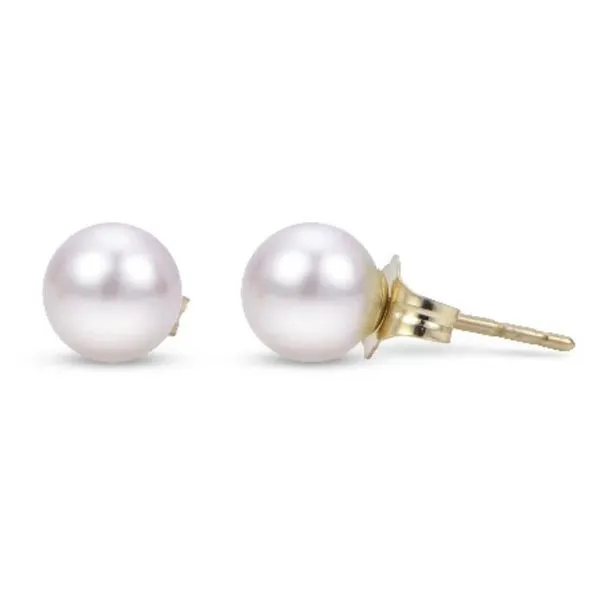 14k White Gold 4mm Freshwater White Pearl Stud Earrings Swede's Jewelers East Windsor, CT