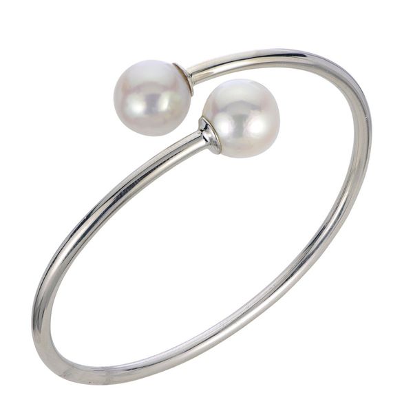 Sterling Silver FW 11-12MM Pearl Bypass Bangle Bracelet Swede's Jewelers East Windsor, CT