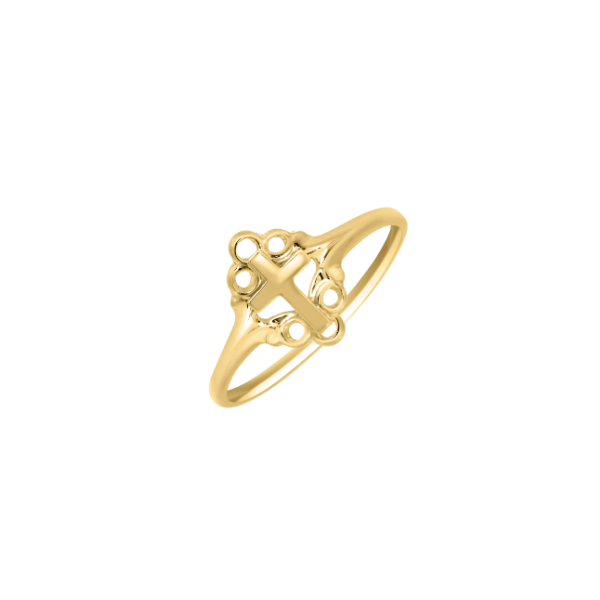 Children's 14k Yellow Gold Cross Ring. Size 4 Swede's Jewelers East Windsor, CT