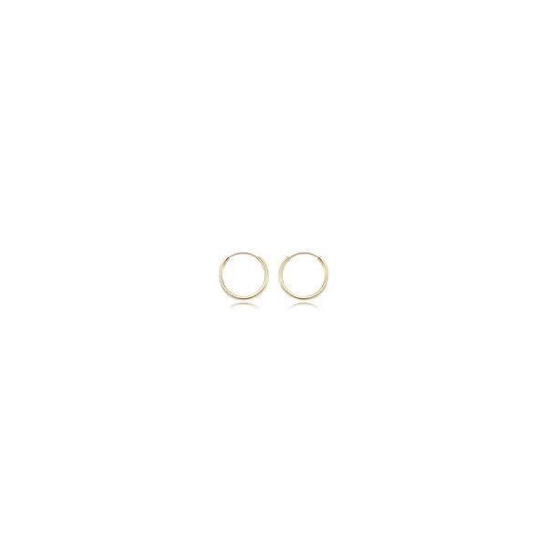14kt Yellow Gold Endless Hoop Earrings. Swede's Jewelers East Windsor, CT