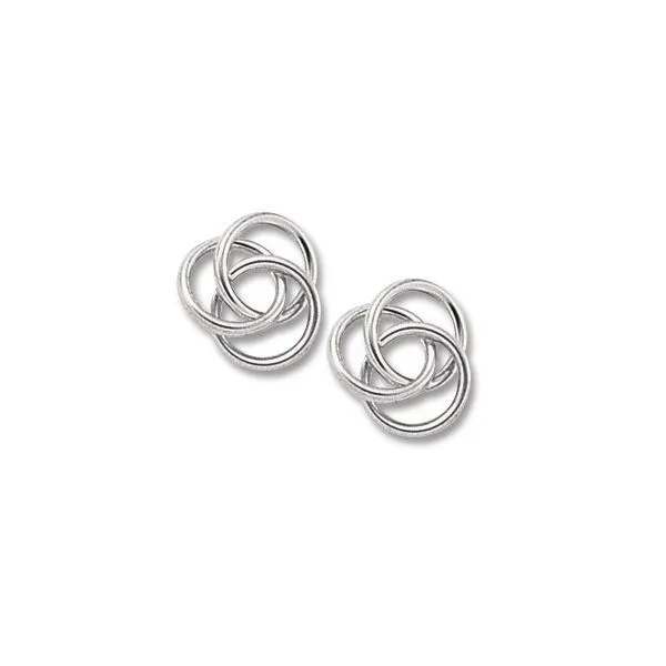 14Kt White Gold Triple Circle Knot Earrings Swede's Jewelers East Windsor, CT