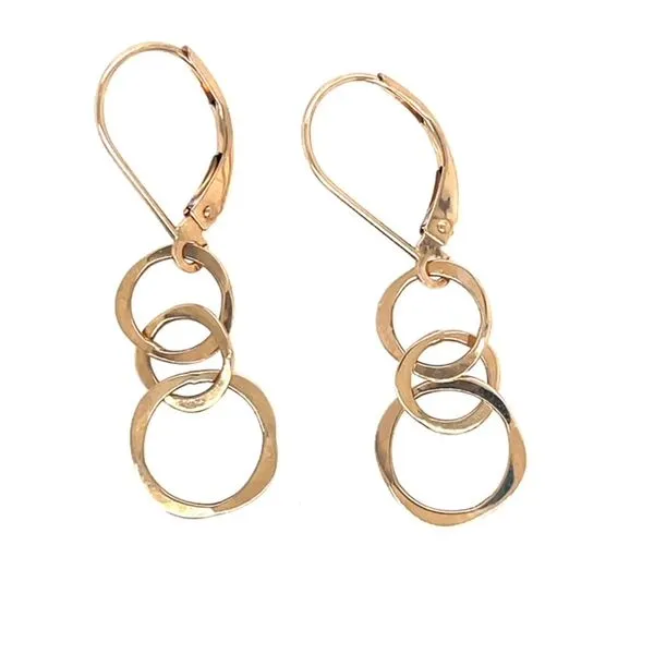 Tom Kruskal 14k Yellow Little Circle Dangle Earrings Swede's Jewelers East Windsor, CT