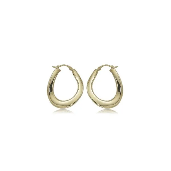 Carla 14K Yellow Wavy Hoop Earrings