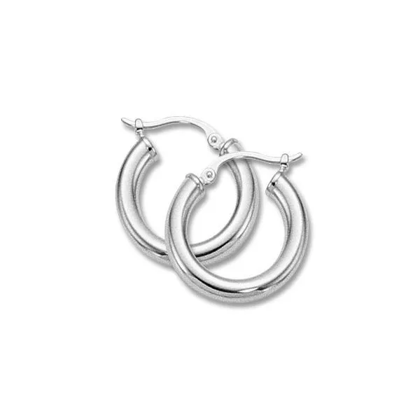 14K White Gold Hoop Earrings Swede's Jewelers East Windsor, CT