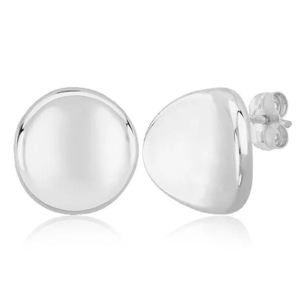 14K White Gold Button Earrings Swede's Jewelers East Windsor, CT