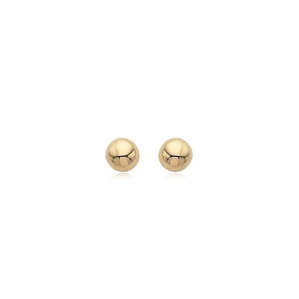Carla 14kt Yellow Gold 8mm Domed Button Earrings Swede's Jewelers East Windsor, CT