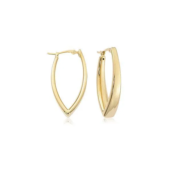 14kt Yellow Gold \V\ Shaped Hoop