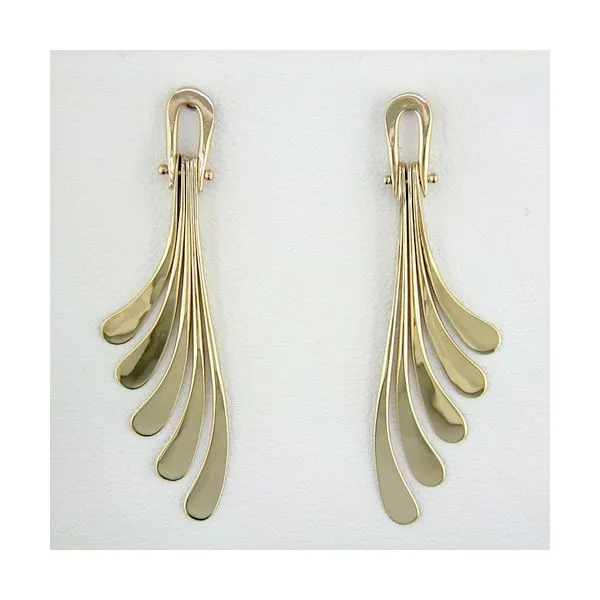 14K Yellow Gold Small Wing Earrings by Tom Kruskal Swede's Jewelers East Windsor, CT