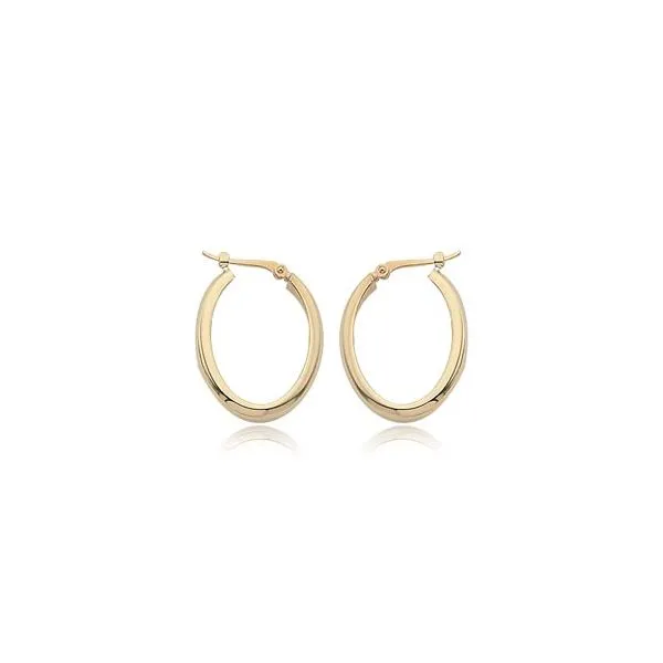 14K Yellow Gold Oval Hoop Earrings Swede's Jewelers East Windsor, CT
