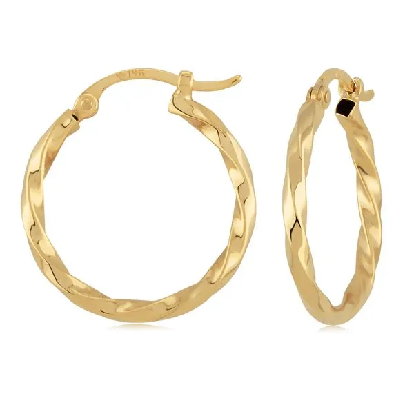 Carla 14Kt Yellow Gold Twisted Hoop Earrings Swede's Jewelers East Windsor, CT