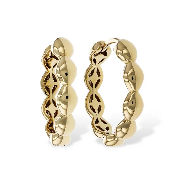 14Kt Yellow Gold Fancy Hoop Earrings