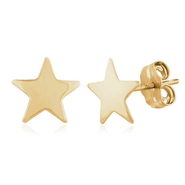 Carla 14K Yellow Gold Flat Star Earrings Swede's Jewelers East Windsor, CT