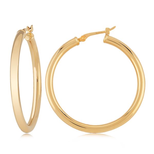14Kt Yellow Gold Medium Hoop Earring 5x25mm Swede's Jewelers East Windsor, CT