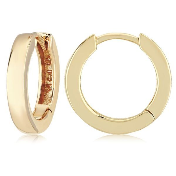Carla 14k Yellow Gold Huggie Earrings 3x15mm Swede's Jewelers East Windsor, CT