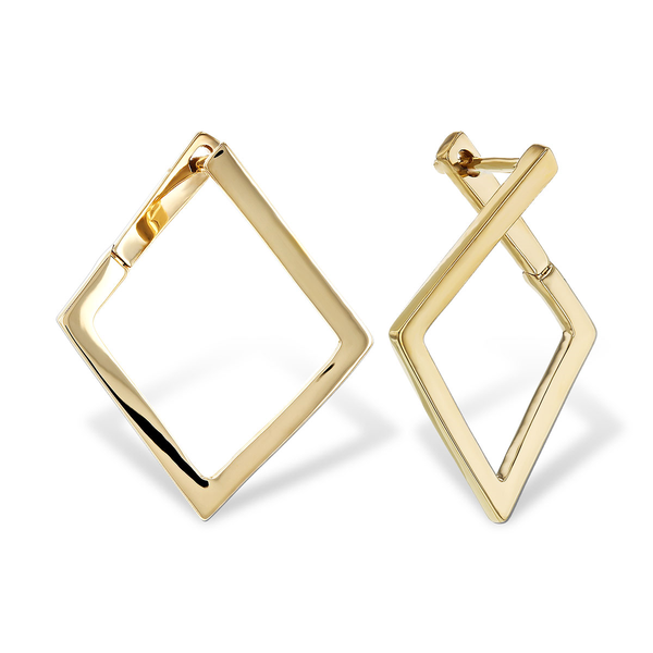 14Kt Yellow Gold Geometric Hoop Earrings Swede's Jewelers East Windsor, CT