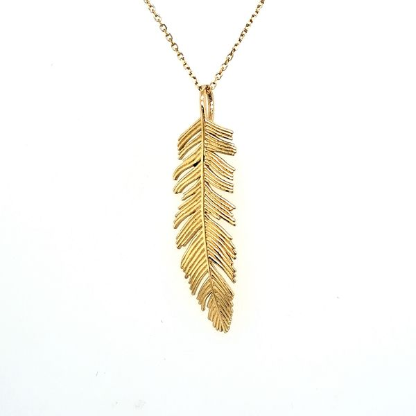 14Kt Yellow Gold Feather Necklace Swede's Jewelers East Windsor, CT