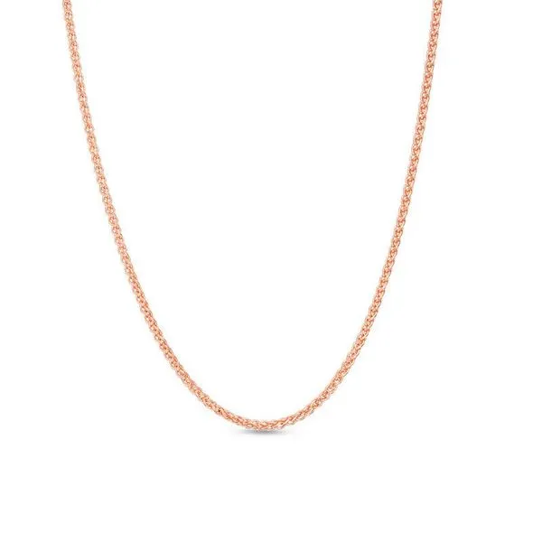 14Kt Rose Gold Wheat Chain 18
