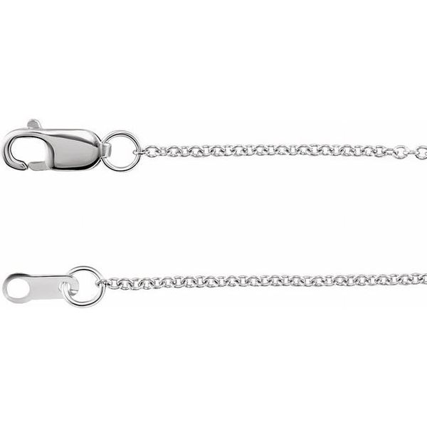 14Kt White Gold Cable Link Chain Length 18