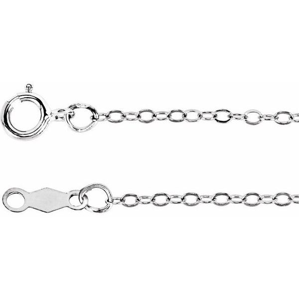14Kt White Gold 0.50mm Box Chain 18