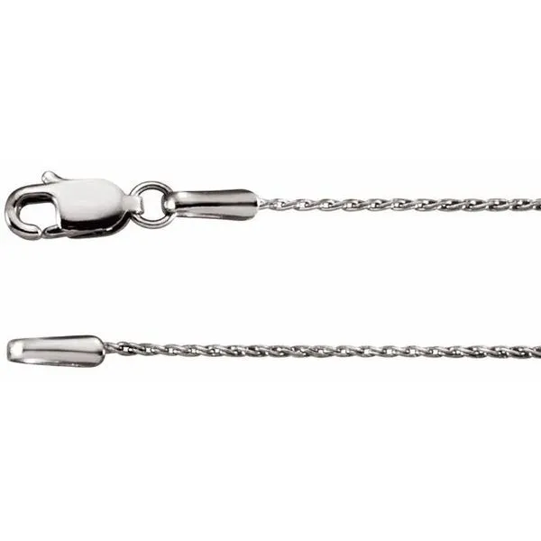 14Kt White Gold .8Mm Wheat Chain 20