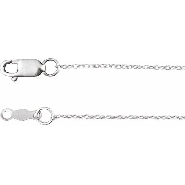 14Kt White Gold .75Mm Rope Chain 18
