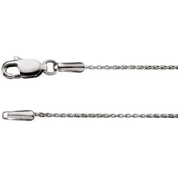 14Kt White Gold 0.8mm Wheat Chain 20