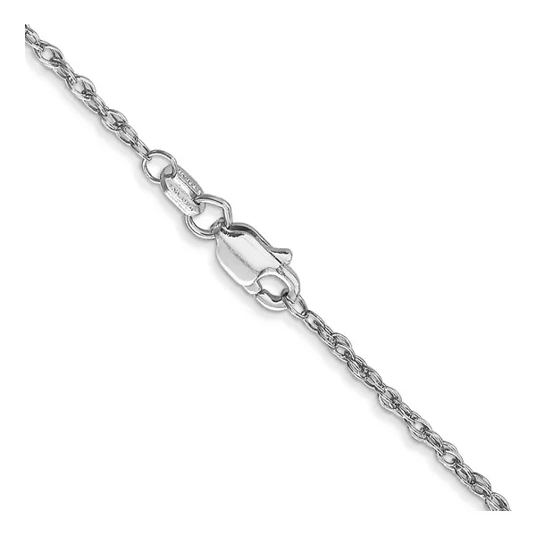 14K White Gold 1.3mm Loose Rope Chain with Lobster Clasp 18