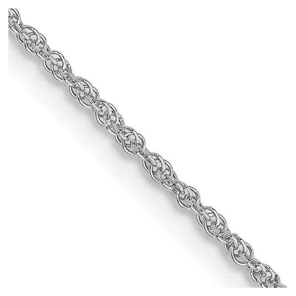 14Kt White Gold Light Rope Chain 18