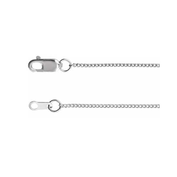 Stuller 14K White Gold Curb Chain With Lobster Clasp - 16