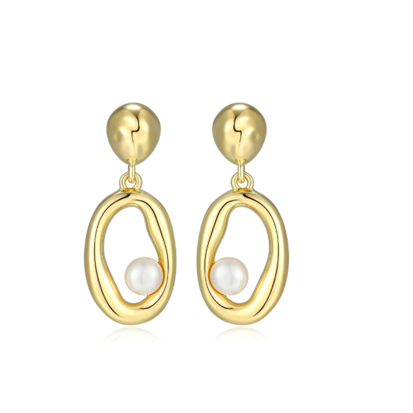 14K Gold Plated Freshwater Pearl Earrings Swede's Jewelers East Windsor, CT