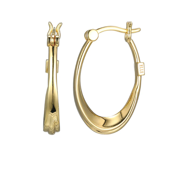 18K Yellow Gold Plated Medium Oval Hoops Swede's Jewelers East Windsor, CT