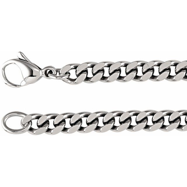 Men's Titanium Curb Chain Image 2 Swede's Jewelers East Windsor, CT