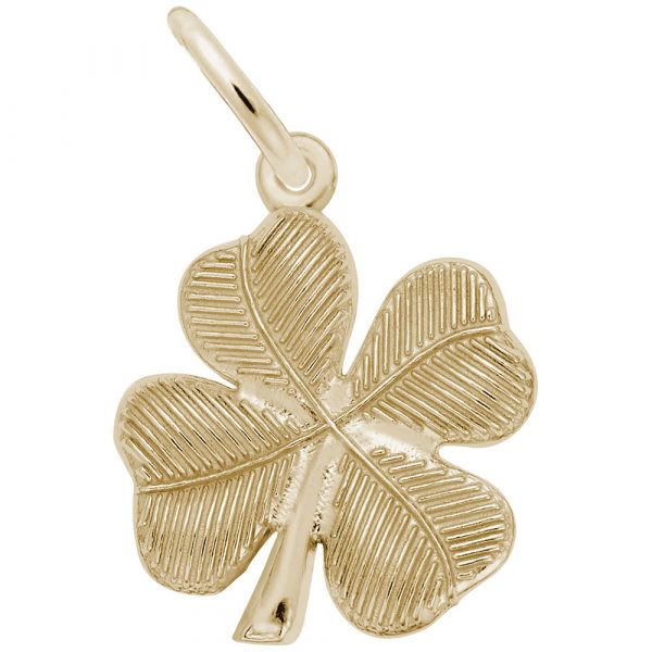 10K Yellow Gold 4 Leaf Clover Charm 20mm Swede's Jewelers East Windsor, CT