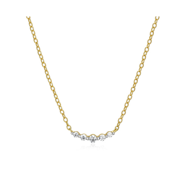 Gold Plated Sterling Silver Lab Grown Diamond 1.0CTW Necklace 16-18