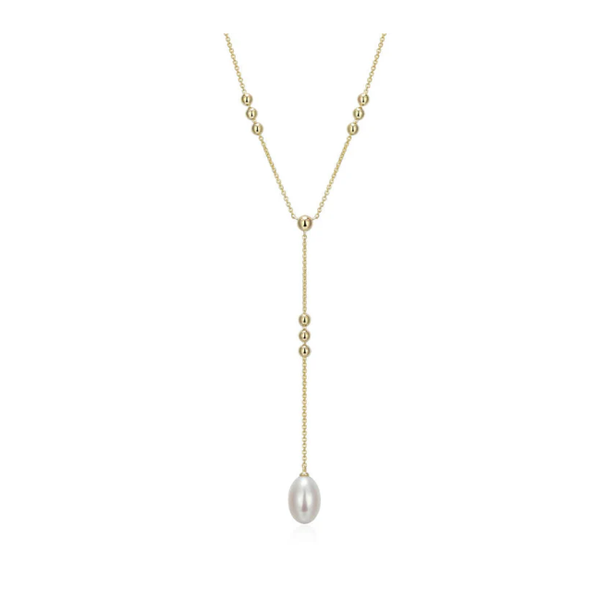 Sterling Silver Yellow Gold Plated Freshwater Pearl 