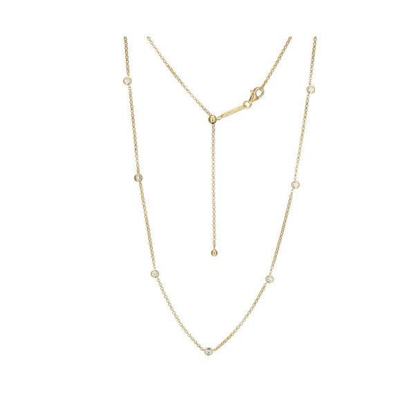 Monte Luna 14Kt Gold Plated Sterling Silver Essentials Small Station Lab-Created Diamond 0.50CTW Necklace 22