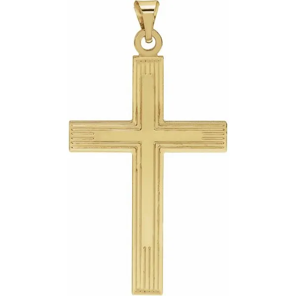 14Kt Yellow Cross Pendant 29x19mm